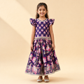 Lotus Printed Lehenga Choli Set Purple