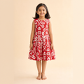 Ikat Printed Frock Red