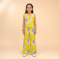Ikat Printed Vest Palazzo Set Yellow