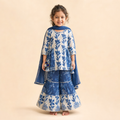 Indigo Floral Sharara Set Blue