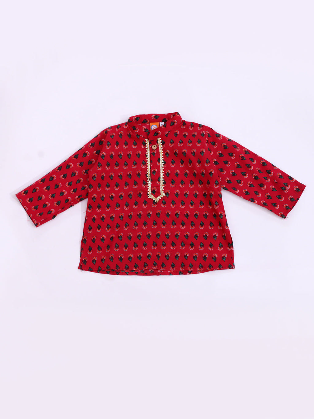 Boys Infant Printed Kurta Dhoti Set in Maroon & White - Cotton Kurta Dhoti - back view