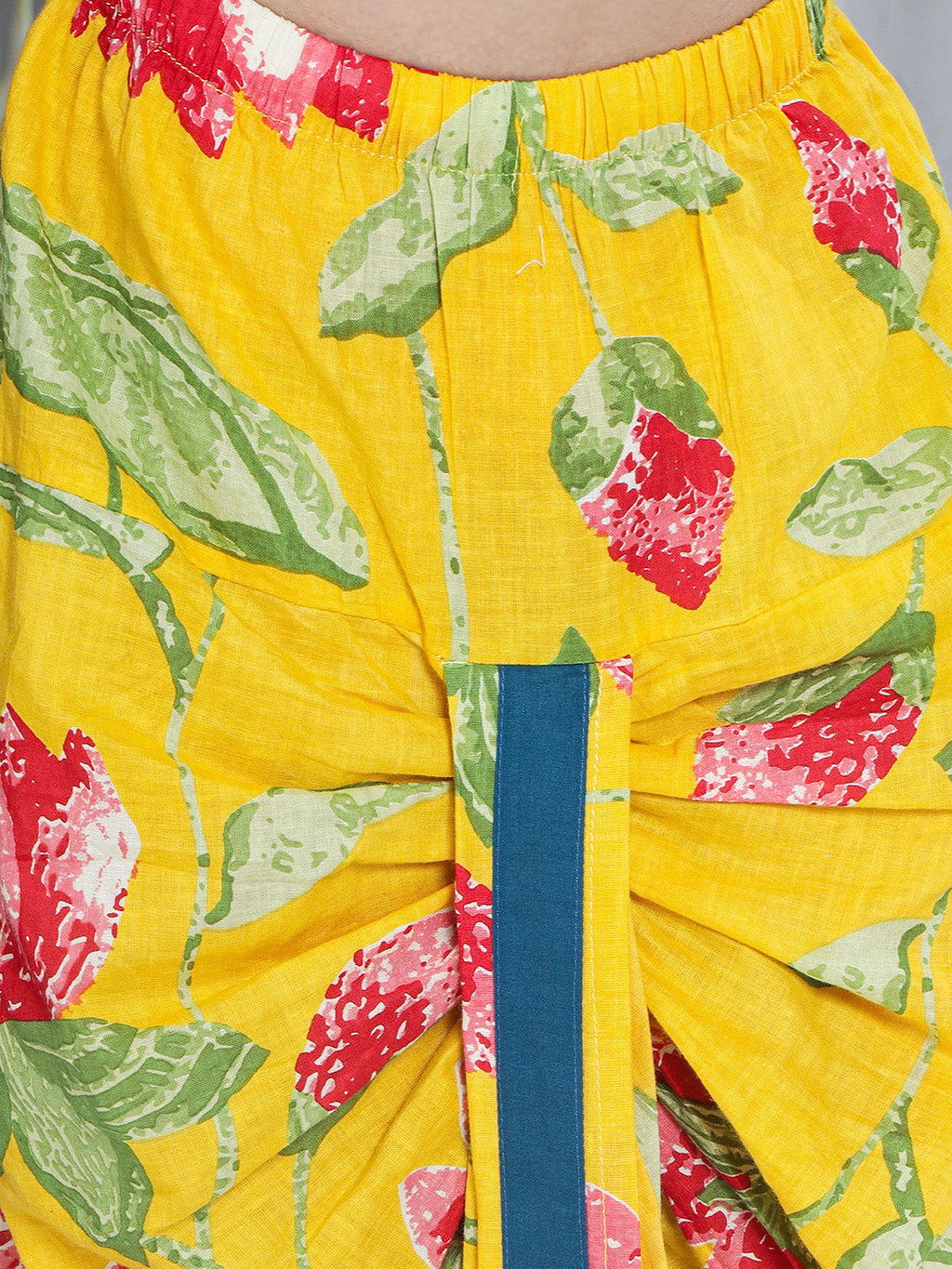 Boys Flower Embroidered Kurta Dhoti Set in Blue - styled look