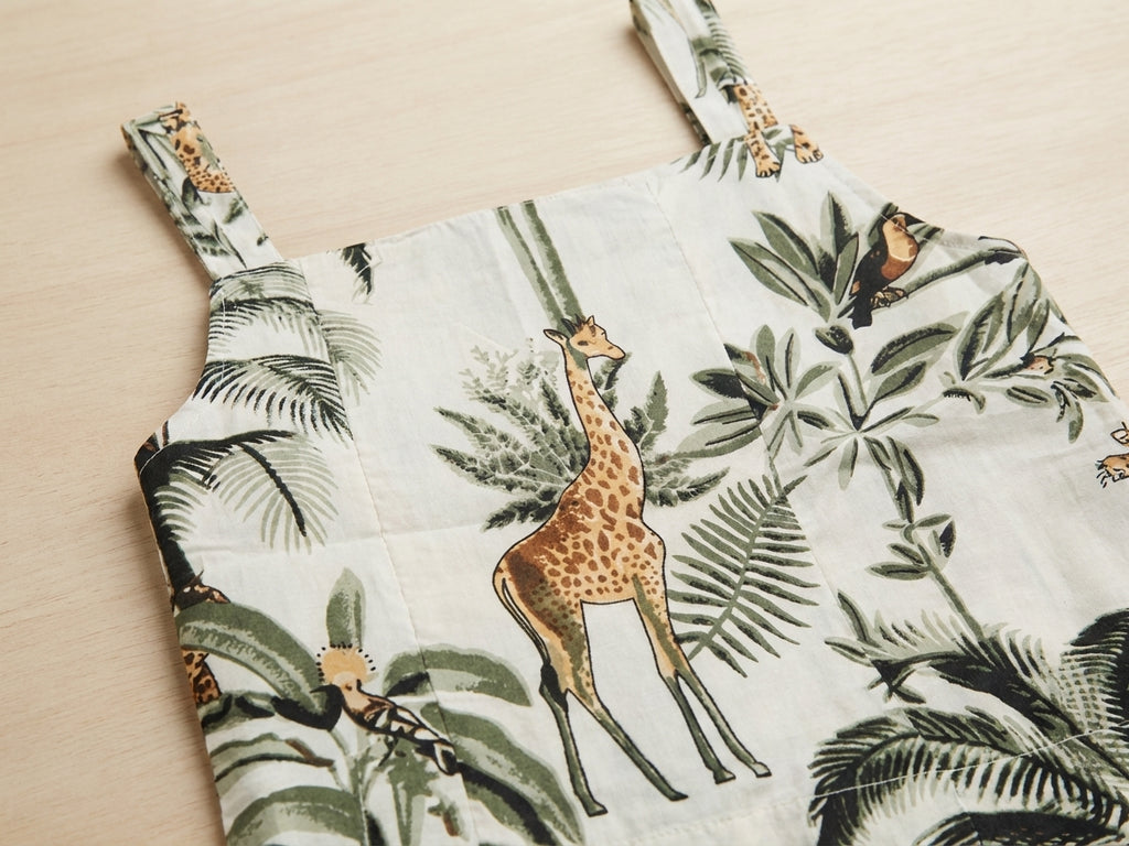 Tropical Safari Printed Top Skirt Set Beige