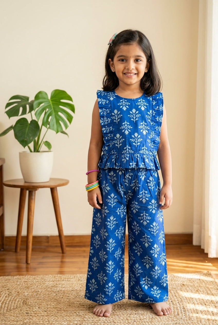Buti Printed Co-ord Set Blue