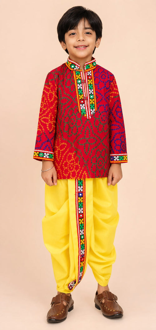 Boys Colourama Navratri Kurta Dhoti Set Multi - hero