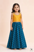 Girls Kediya Buti Lehenga Choli Morpich - front view