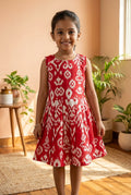 Ikat Printed Frock Red